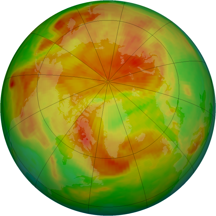 Arctic ozone map for 29 April 1986